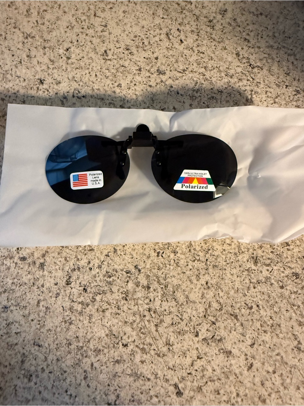 Polarized Clip-On Sunglasses - Black Lenses